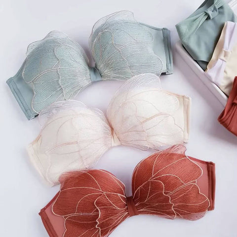 Elegance Sweet Butterfly Style Bra and Panty Set with Padding