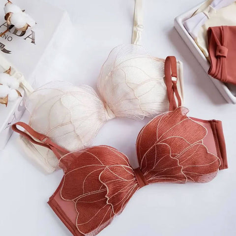 Elegance Sweet Butterfly Style Bra and Panty Set with Padding