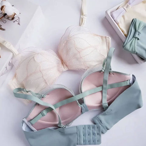 Elegance Sweet Butterfly Style Bra and Panty Set with Padding