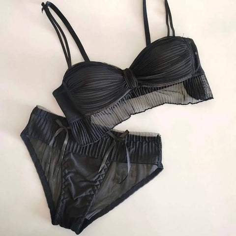 Rainbow Style Soft Thin Pad Bra and Panty Set
