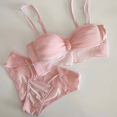 Rainbow Style Soft Thin Pad Bra and Panty Set