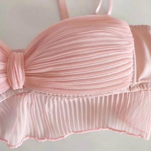 Rainbow Style Soft Thin Pad Bra and Panty Set
