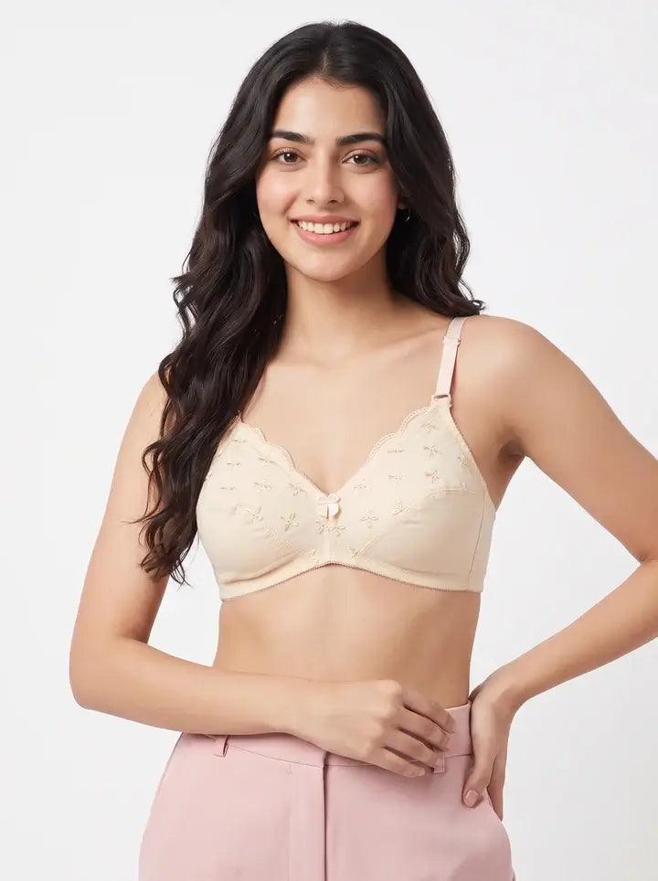 Floral Whisper Skin Non-Padded Wireless Bra for Women