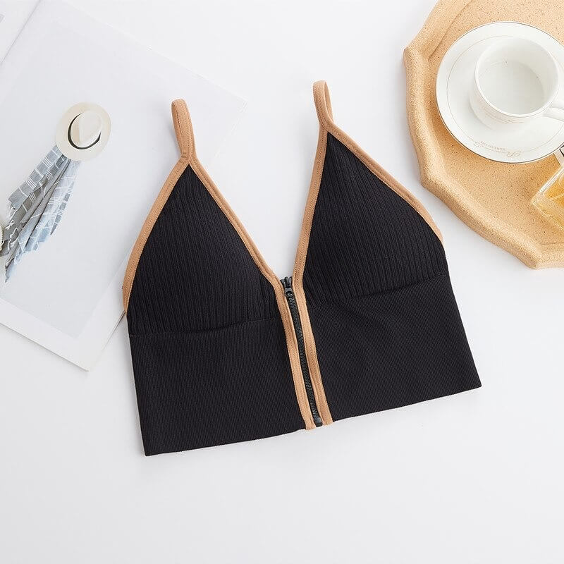 Ziva Front-Zip Wireless Tube Bra for Women