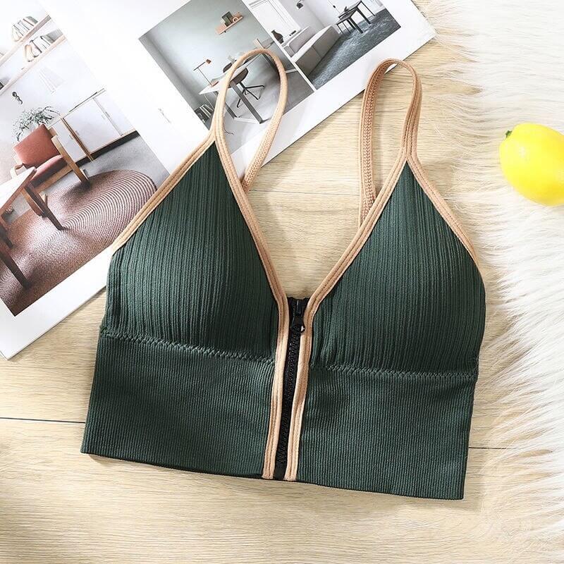 Ziva Front-Zip Wireless Tube Bra for Women