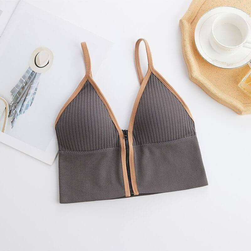 Ziva Front-Zip Wireless Tube Bra for Women