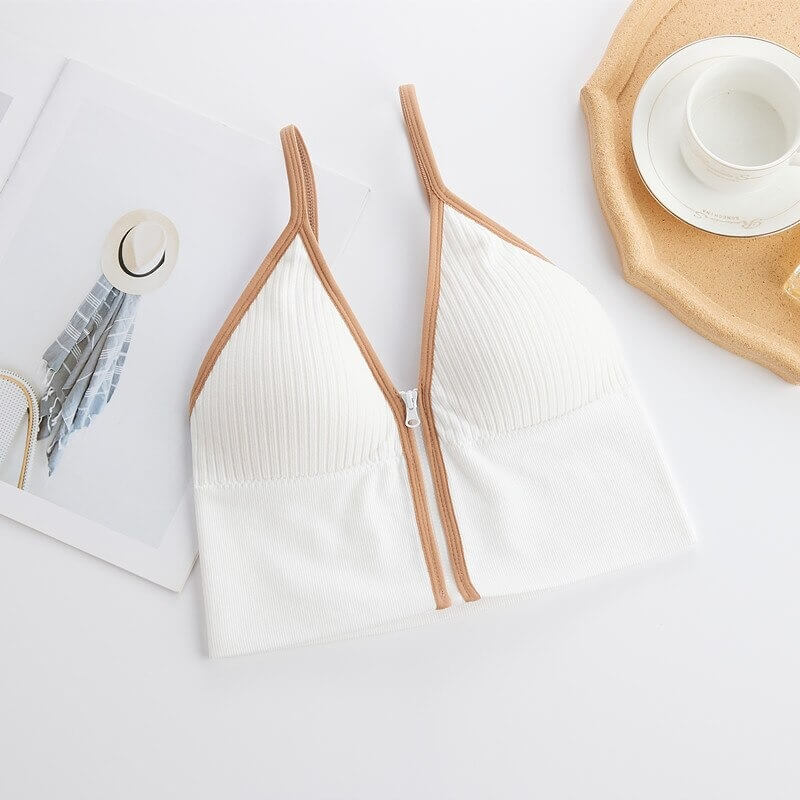 Ziva Front-Zip Wireless Tube Bra for Women