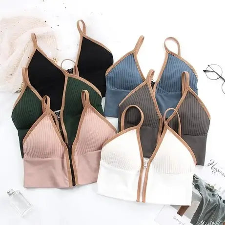 Ziva Front-Zip Wireless Tube Bra for Women